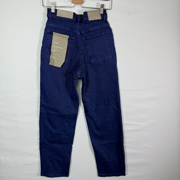 Everlane The Way High Straight Leg Organic Cotton Jean Coal Blue Tall 25T - Picture 2 of 7